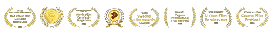 Festival laurels for Blurred Lines: Best Drama Film, World Film Carnival Singapore, Sweden Film Awards finalist, Tagore International Film Festival finalist, Lisbon Film Rendezvous semi-finalist, Cosmo Film Festival official selection
